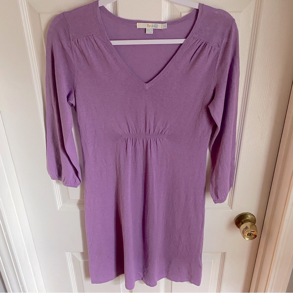 Boden Florence Lavender Purple Cotton Linen Blend Knit Tunic US 4